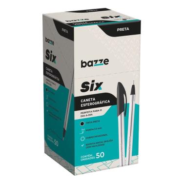 Imagem de Caixa Caneta Esferográfica Bazze - 1.0mm C- 50und Preto