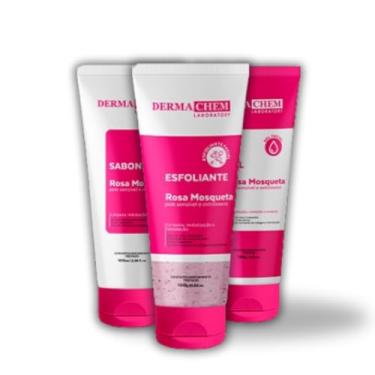 Imagem de Kit Skincare Rosa Mosqueta Sabonete + Esfoliante + Gel Hidratante