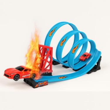 Imagem de Pista De Corrida 4 Loops 360 Carro Fricção Fire Track 24 Pcs