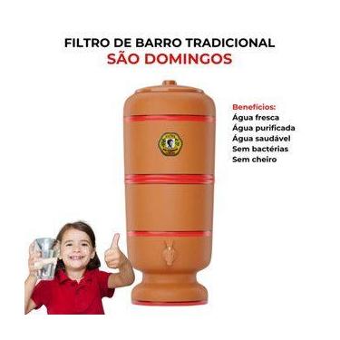 Imagem de Filtro de Barro São Domingos Pequeno 3+3 Litros Completo Total 6 Litro