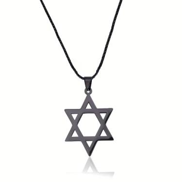 Imagem de Sudaporn Colar de estrela de Davi, pingente hexagrama, estrela, presente religioso, judaico, aço inoxidável, colar de proteção para presente judaico, Small, Aço inoxidável, Sem Pedra Preciosa