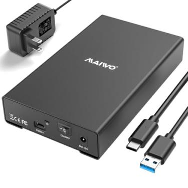 Imagem de MAIWO Gabinete de Disco Rígido para 2,5 3,5 Polegadas Sata Ssd Hdd, Usb3.1 Tipo-C 10 Gbps de Velocidade com Uasp, Capacidade de 16 Tb, Usb para Adaptador de Disco Rígido Externo Sata, Estojo de Leitor
