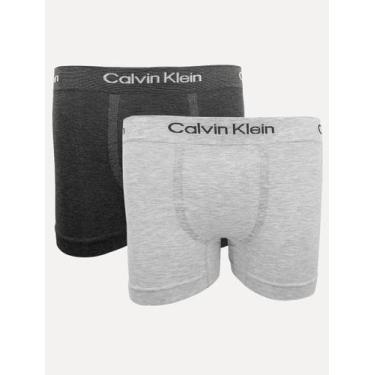 Imagem de Cuecas Calvin Klein Trunk Seamless Viscose Logo Mescla Chumbo e Cinza 