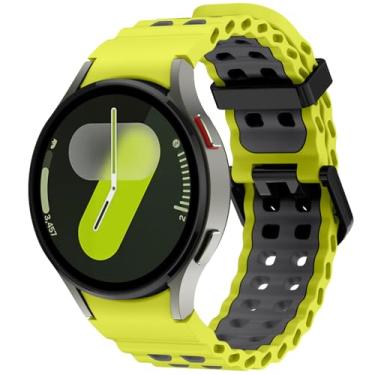 Imagem de Pulseiras de silicone marinho compatíveis com Samsung Galaxy Watch Ultra 7 6 5 4 FE de 47 mm, 40 mm, 44 mm, 5 Pro 6, pulseira respirável, esportiva sem lacunas, compatível com Samsung Watch Ultra de