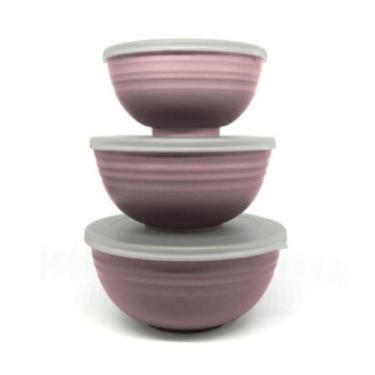 Imagem de Conjunto 3 Bowls De Bambu E Pp Com Tampa - Ad Importação