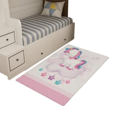 Imagem de Tapete Infantil Estampado 1,00 x 0,65 Decorativo Antiderrapante (UNICORNIO ESTRELA)