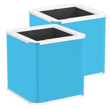 Imagem de Pacote com 2 filtros de substituição HEPA verdadeiros 211+, compatível com purificador de ar Blue Pure 211+, partículas dobráveis e filtro de substituição de carbono para Blue-Pure 211 plus 211+ (não