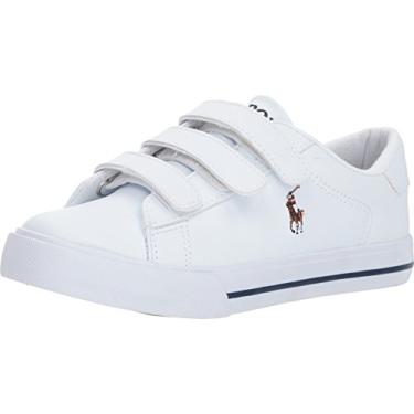 Imagem de Polo Ralph Lauren Kids Easten EZ II para meninos (criança pequena), Branco/multicor, 10.5 Little Kid