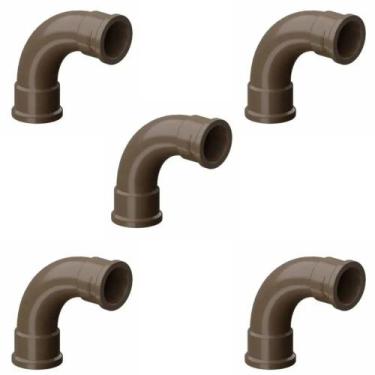 Imagem de Kit - 5 Curvas Longas PVC Marrom Soldável 50mm 90º - Tigre