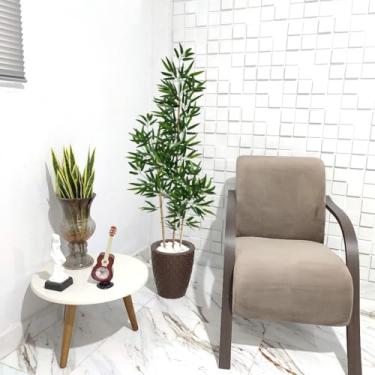 Imagem de Bambu Artificial Mosso 150cm Grande Pedras Vaso Decorativo(3D Marrom)