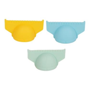 Imagem de Fancyes 3 peças de modelos de costura, régua de silicone, kit de costura faça você mesmo, guia de polegar para à mão, ferramenta versátil de precisão para de, 3 Milímetros