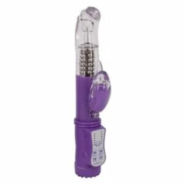 Imagem de Vibrador Rabbit Rotativo Com Estimulador Clitoriano 36 Vibrações Brinquedo Erótico Penetrável [ROXO] 5167