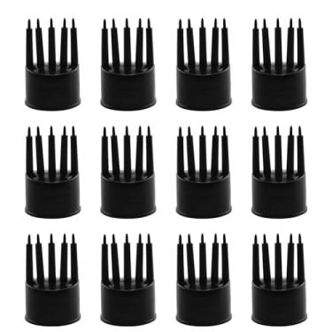 Imagem de JCBIZ 12 peças de tampa de escova de plástico flip top dispensador de pente espiral preto reutilizável para xampu, loção corporal, loção corporal, garrafa de espremer