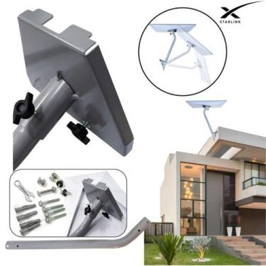 Imagem de Suporte Starlink Residencial Industrial Haste Telhado 100 Aço Gen3 UTA