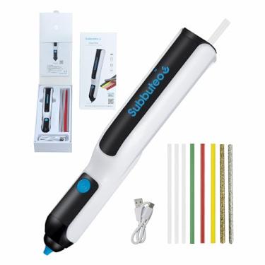 Imagem de Subbuteo Pistola de cola quente sem fio, antiescaldante para crianças, aquecimento rápido de 6s, pistola de cola derretida recarregável por USB, perfeita para artesanato, artes faça você mesmo