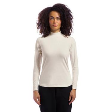 Imagem de Camiseta Manga Longa Olympikus Comfy Gola Alta Feminina, Bege, M