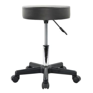 Imagem de Banqueta rolante KKTONER em couro PU giratório ajustável em altura