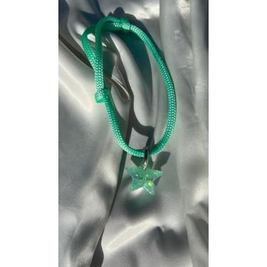 Imagem de Coleira de Identificação Pet Premium com Corda Naval e Tag em Estrela Personalizada em Resina Acrílica. (Lilás, G - Grande)