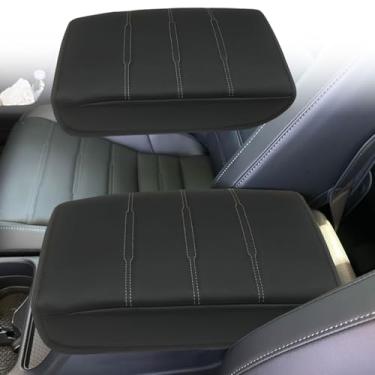 Imagem de Zxiaochun Capa de console central para Honda CR-V LX/EX/EXL/Sport/Sport-L/Sport Touring Hybrid 2023 2024 2025, protetor de couro com tampa de apoio de braço, acessórios internos (costura preta/branca)