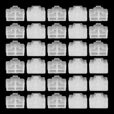 Imagem de bociloy 30 peças de capas contra poeira de porta RJ45, protetores de tomada Ethernet de silicone branco para equipamentos de rede, plugues antipoeira para interruptores de roteador de computador