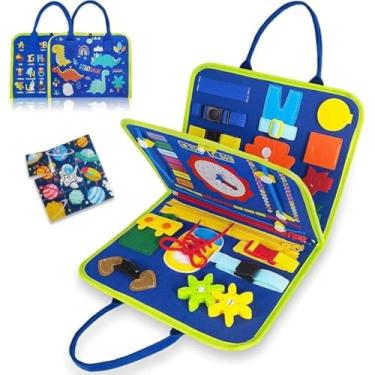 Imagem de Brinquedos de tabuleiro ocupado para presentes de meninos e meninas de 1 a 4 anos, sensoriais para crianças, brinquedos educativos de viagem para autismo, para aprender habilidades motoras finas.