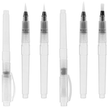 Imagem de Xindojuz 6 peças selador de letras, umecedor de envelope estilo lápis, umidificadores de carimbo com cabeça de escova de nylon, ferramenta de lambe-envelope rolo molhador para escritório sala de aula