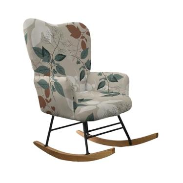 Imagem de CRFATOP 1 capa para cadeira de balanço de berçário impressa para cadeira de balanço estofada para poltrona de banquete capa protetora de móveis para sala de estar, quarto, escritórios, A31