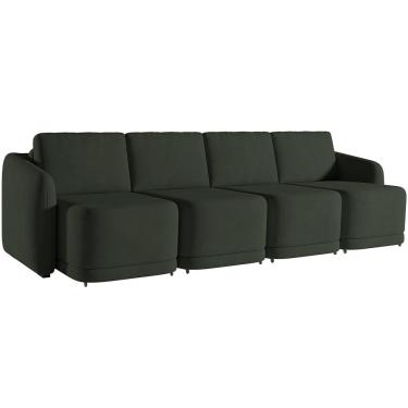 Imagem de Sofá Cama para Sala de Estar 4 Lugares 356cm Montserrat K01 Veludo Verde - Lyam Decor