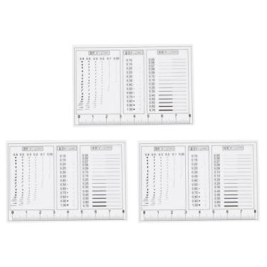 Imagem de Generic 3 peças Tabela de estimativa de tamanho SEC de alta precisão 88 x 58 mm régua de filme de detecção de falhas de transparência para medição de defeitos de área de diâmetro e largura da linha