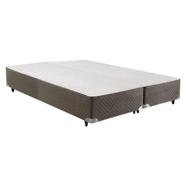 Imagem de Cama Box Base Queen Velvet Gray (158x198x20 (2 Uni 79x198)) - Herval