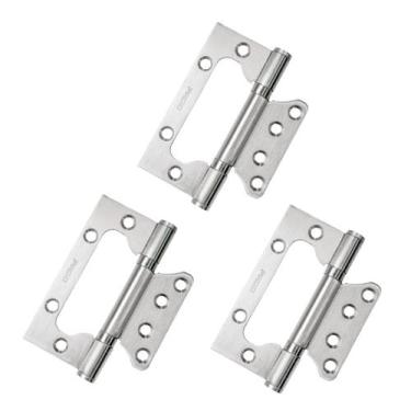 Imagem de Dobradiça Sobrepor Inox Escovado 4" com Rolamento - Pado