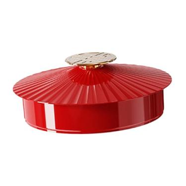 Imagem de ＫＬＫＣＭＳ Bandeja de servir dividida com tampa, travessa para petiscos, organizador de alimentos, prato para servir frutas secas e doces de Ano, Camada única