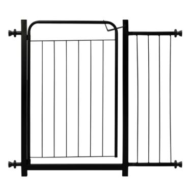 Imagem de Cercado Grade Segurança Bebê Cão Criança Portão Pet Dog Cercado Aço Carbono 89 à 94cm Com Extensor 20cm Preto - Itagold