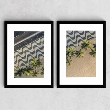 Imagem de Kit 2 Quadros Decoração Rio De Janeiro Copacabana Lembrança
