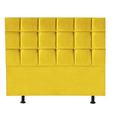 Imagem de Cabeceira Estofada Espanha Queen Corino 160x125x8cm Amarelo Mabe Magazine