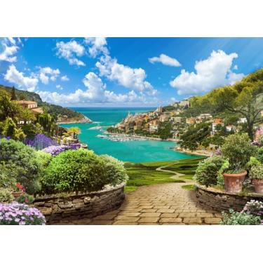 Imagem de DePhoto Cenário italiano de 2,8 x 1,8 m na Toscana, Baía Mediterrânea, Costal, cidade, resort, cenário, Itália, tema de viagem, decoração de festa