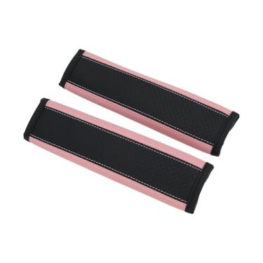 Imagem de Partuto Capa de cinto de segurança preta rosa couro sintético 24 cm alça de cinto de segurança almofada almofada almofada de ombro 2 peças