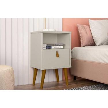 Imagem de Mesa Cabeceira Búzios C- 1 Gaveta E 1 Nicho Off White - Linea