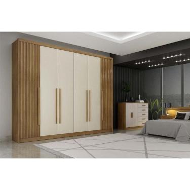 Imagem de Guarda Roupa Casal 6 Portas (2 Ripadas) E 6 Gavetas Bragança/coimbra Cumaru/fendi 25 - Novo Horizonte