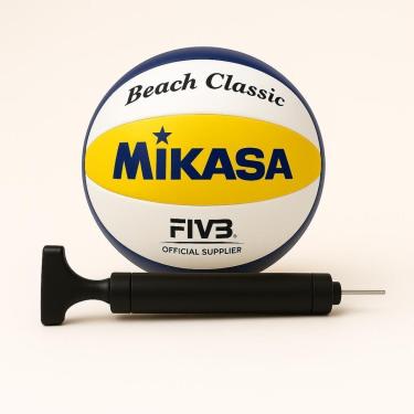 Imagem de Bola de Vôlei de Praia Mikasa Beach Classic BVC e Bomba de Ar-Unissex
