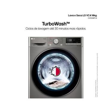 Imagem de Lava e Seca Smart LG VC4 14kg Inox Look com AIDD™ CV5014PC4