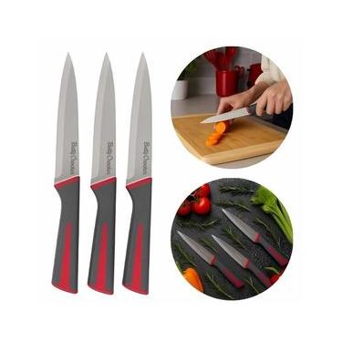 Imagem de Conjunto 3 Facas Multiuso Mesa Legumes Cozinha Betty Crocker