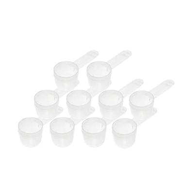 Imagem de Colher de fundo redondo de embalagem de medição de plástico de 10 ml (= 10 cc/= 2 colheres de chá/ = 0,68 colher de sopa/ = 10,1 ml) - para medir e distribuir especiarias, grânulos, pós, para