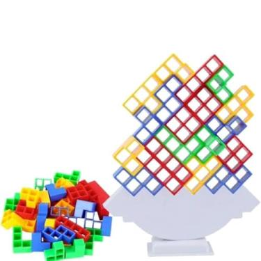 Imagem de Tetra Divertido Jogo de Equilíbrio Infantil Blocos montar pedagógico Coloridos Empilháveis Brinquedo Educativo para Desenvolvimento de Habilidades coordenação Motora Tabuleiro Interativo raciocínio