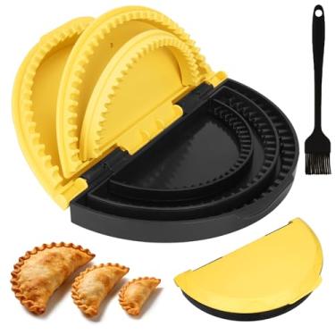 Imagem de Selador de tortilha 3 em 1 e criador de quesadilla ajustável removível para envoltórios de 25 cm + 20 cm + 15 cm, burritos, tacos, bolinhos, calzone, sanduíche (escova de silicone grátis)