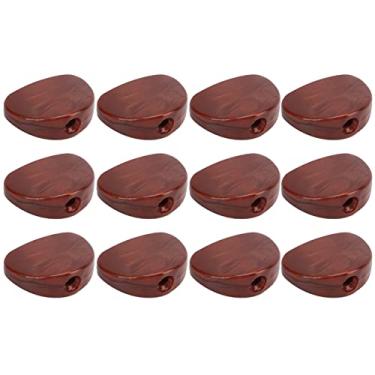Imagem de SPYMINNPOO 12 Conjuntos de Botões de Cabeça de Máquina de Sintonizador, Botão de Plástico para Guitarra, Uning Pegs para Eletrogitars, Folk Clássico (Café)