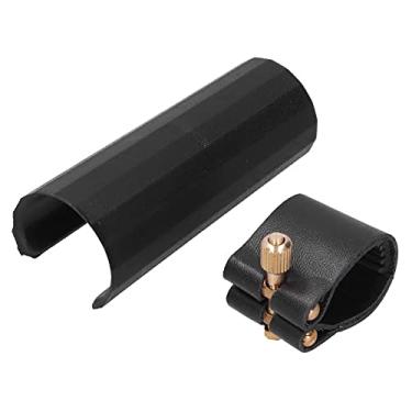 Imagem de SPYMINNPOO Prendedor de Ligadura para Saxofone Alto Com Tampa de Plástico - Protege o Bocal contra Rachaduras