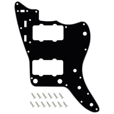 Imagem de Banworks Vintage 60s JM Pickguard 3 camadas 13 furos placa de alumínio para guitarra Fender Jazzmaster JM Guitars JT/HB-14 preta