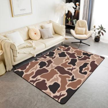 Imagem de Erosebridal Duck Huner Tapete de área de 1,72 m x 3'7,6 cm Camuflado Tapete de sala de estar rústico caça exército tapete decorativo floresta camuflagem militar tapete de chão interno