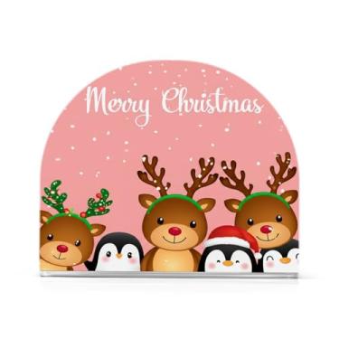 Imagem de JUZIHAI Porta-guardanapos de pinguim de rena de Natal para mesa, dispensador de guardanapo de acrílico, suporte de lenços independente de mesa para cozinha, jantar, bar, festa, decoração de casa